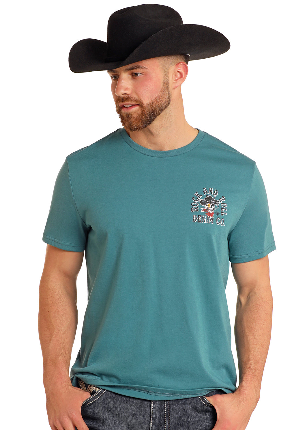 Rock & Roll Unisex Graphic Skull Tee Teal