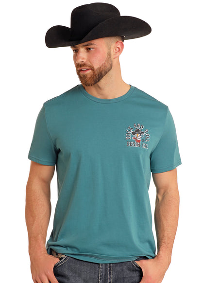 Rock & Roll Unisex Graphic Skull Tee Teal