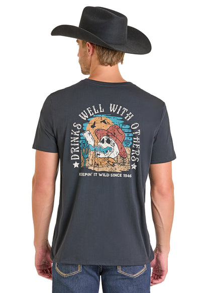Rock & Roll Skull Graphic Tee Black
