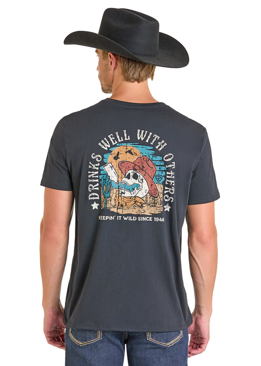 Rock & Roll Skull Graphic Tee Black