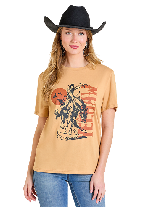 Rock & Roll Yeehaw Graphic Tee Tan
