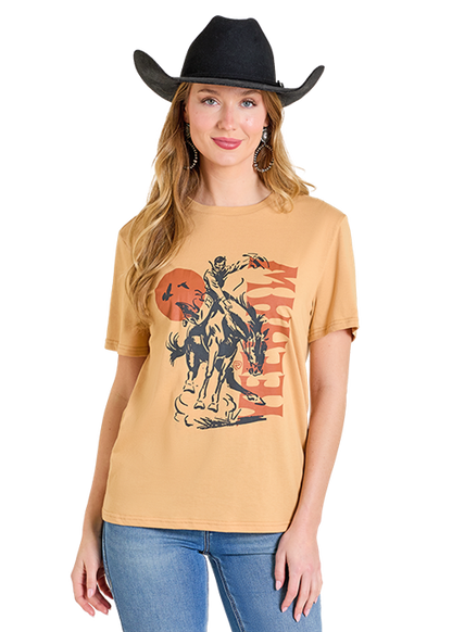 Rock & Roll Yeehaw Graphic Tee Tan