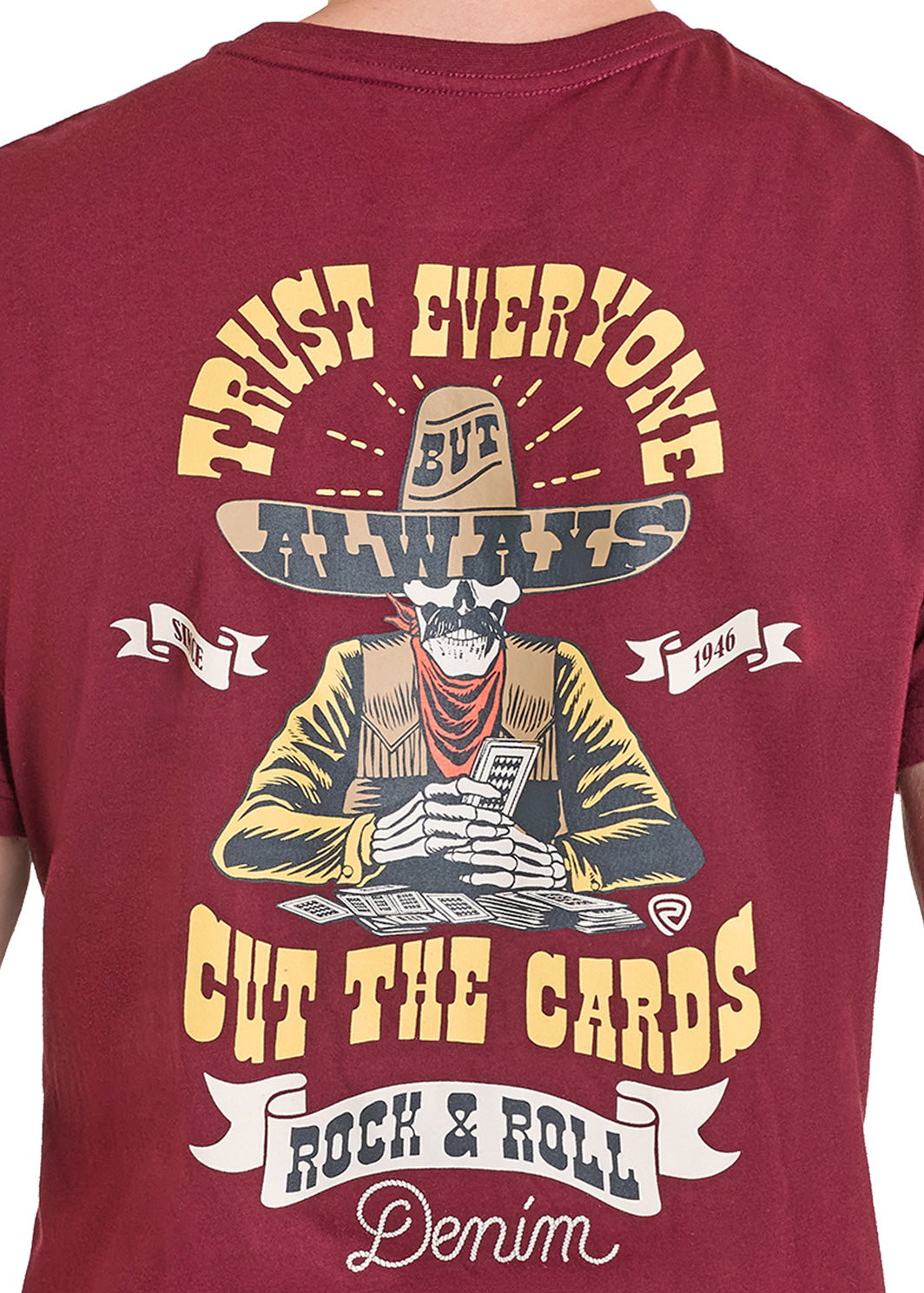 Rock & Roll Cut the Cards Tee Maroon