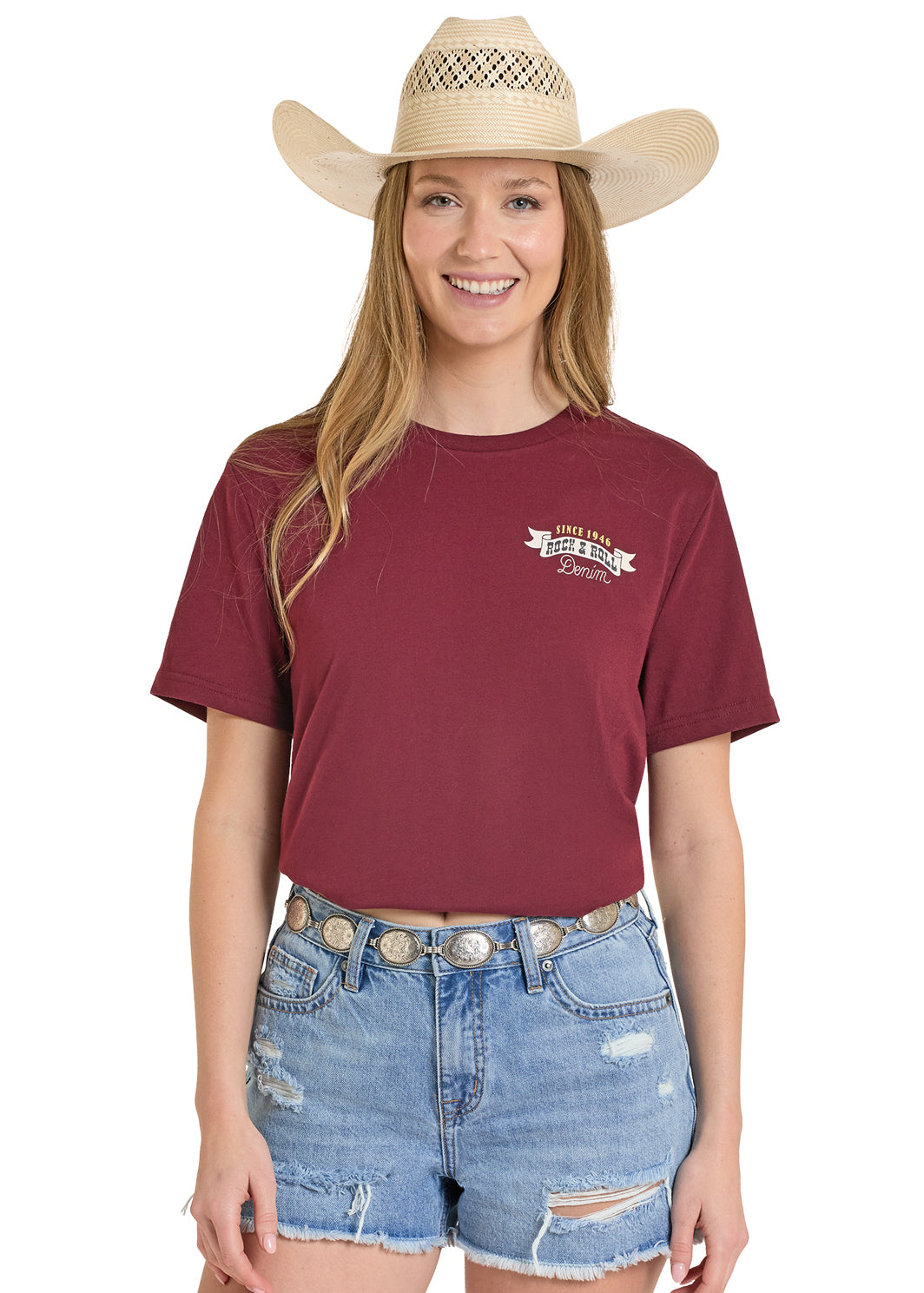 Rock & Roll Cut the Cards Tee Maroon