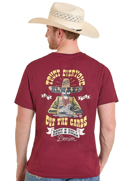 Rock & Roll Cut the Cards Tee Maroon