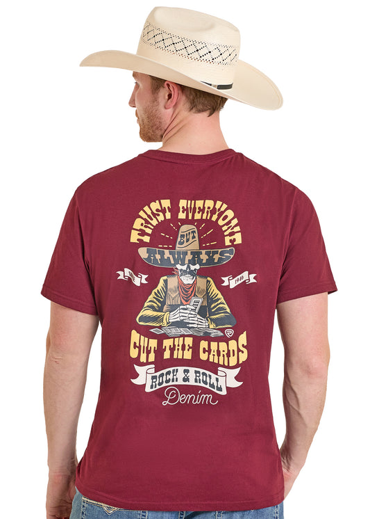Rock & Roll Cut the Cards Tee Maroon