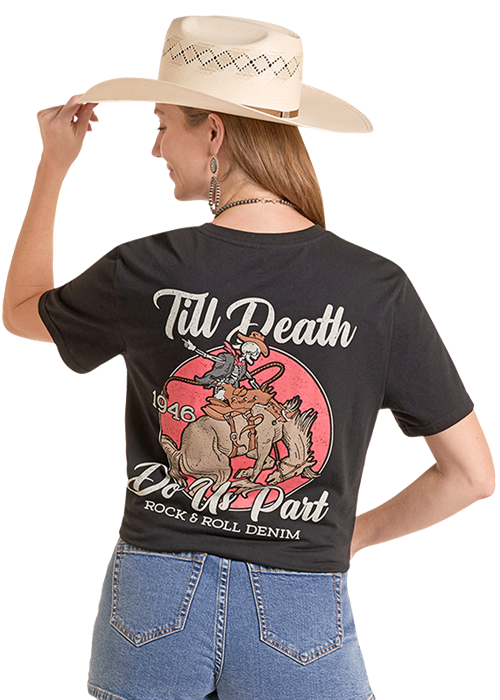 Rock & Roll Till Death Do Us Part Graphic T-Shirt Black