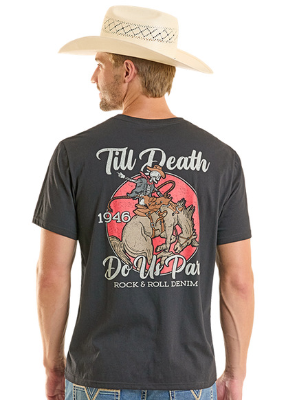 Rock & Roll Till Death Do Us Part Graphic T-Shirt Black