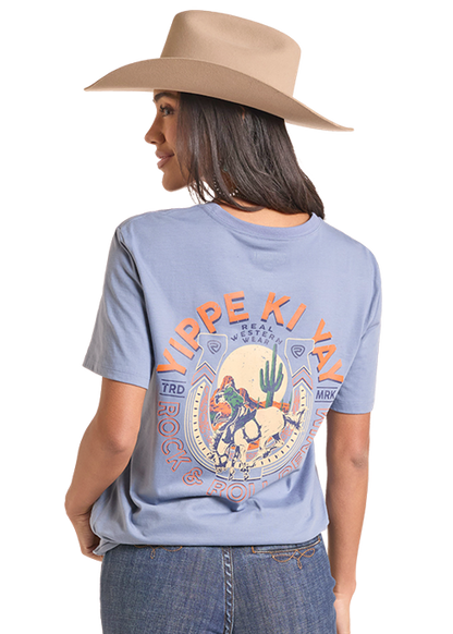 Rock & Roll Yippie Ki Yay Graphic Tee Light Navy