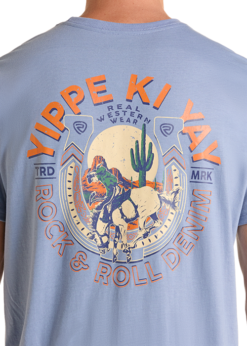 Rock & Roll Yippie Ki Yay Graphic Tee Light Navy