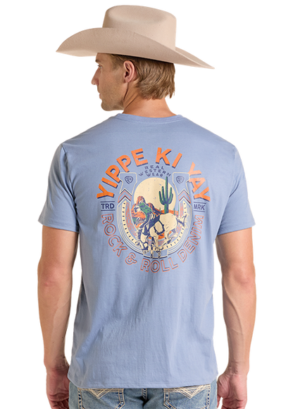Rock & Roll Yippie Ki Yay Graphic Tee Light Navy