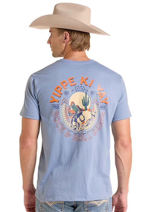 Rock & Roll Yippie Ki Yay Graphic Tee Light Navy