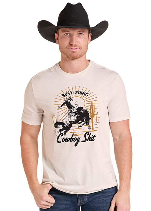 Rock & Roll Busy Doing Cowboy Sh*t T-Shirt White