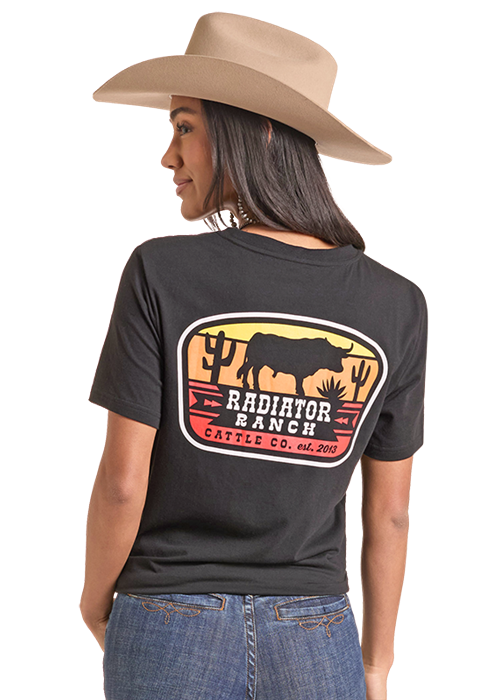 Rock & Roll Dale Cattle Graphic T-Shirt Black