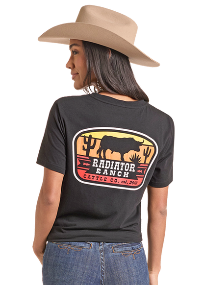 Rock & Roll Dale Cattle Graphic T-Shirt Black
