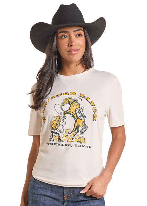 Rock & Roll x Dale Brisby Bronco Graphic T-Shirt Natural