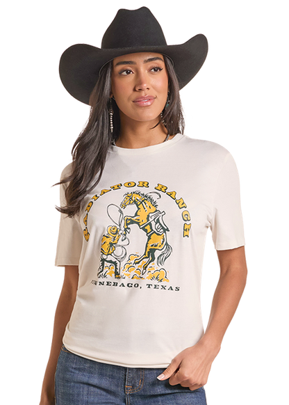 Rock & Roll x Dale Brisby Bronco Graphic T-Shirt Natural