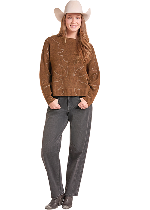 Rock & Roll Bootstitch Sweater Rust