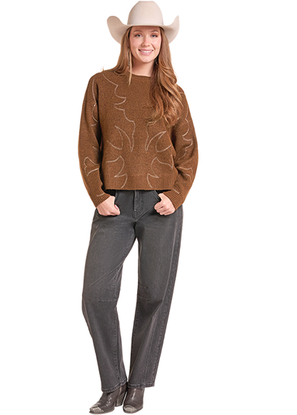 Rock & Roll Bootstitch Sweater Rust