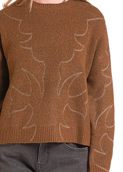 Rock & Roll Bootstitch Sweater Rust