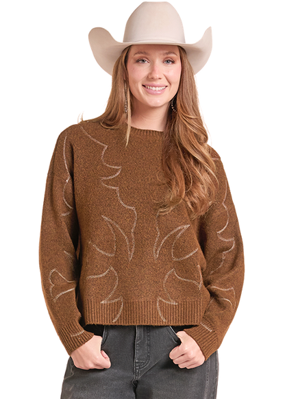 Rock & Roll Bootstitch Sweater Rust