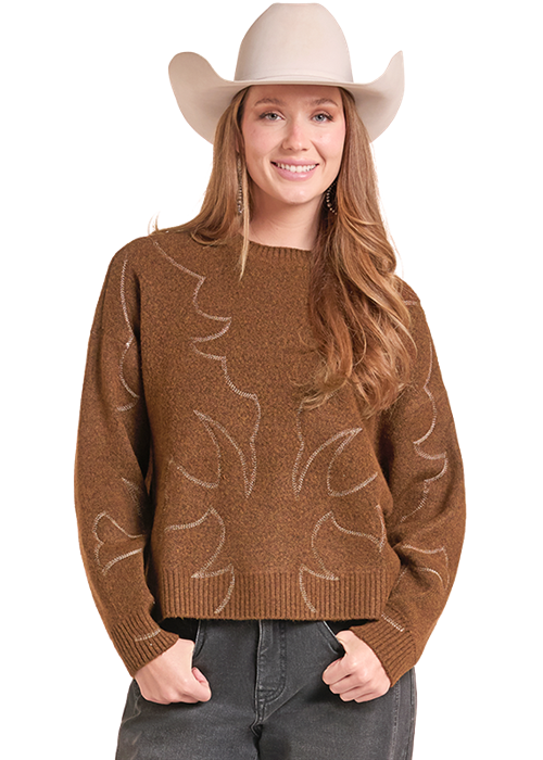 Rock & Roll Bootstitch Sweater Rust