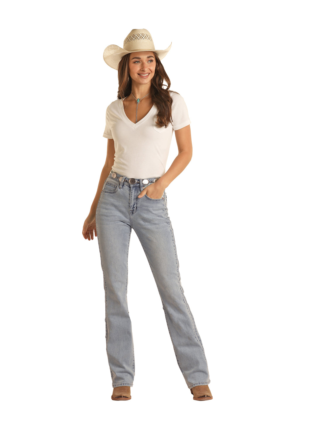Rock & Roll High Rise Two Tone Jeans
