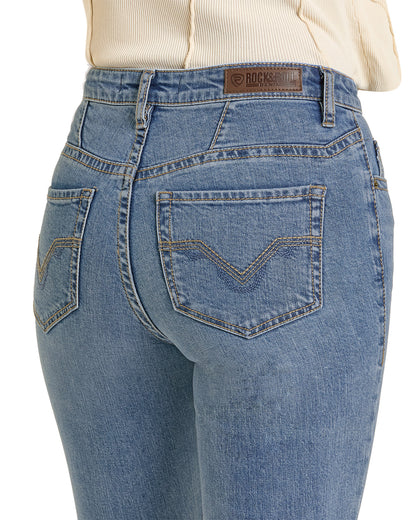 Rock & Roll Medium Wash High Rise Boot Cut Jean
