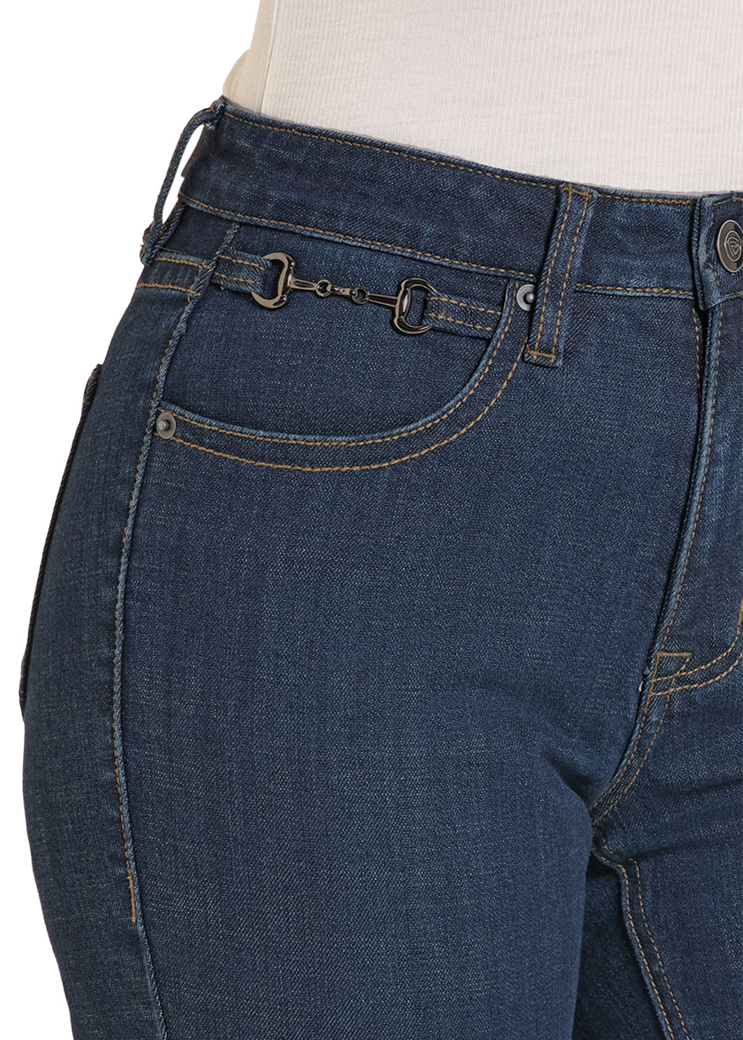 Rock & Roll High Rise Boot Cut Dark Wash with Bit Pockets
