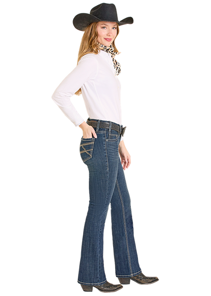 Rock & Roll Embroidered Riding Jean Dark Wash