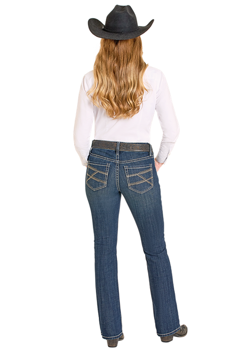 Rock & Roll Embroidered Riding Jean Dark Wash