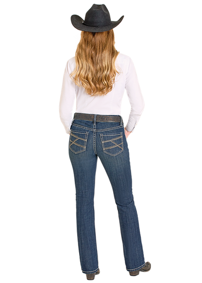 Rock & Roll Embroidered Riding Jean Dark Wash