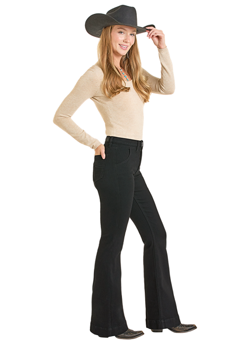 Rock & Roll Black Bootstitch High Rise Trouser