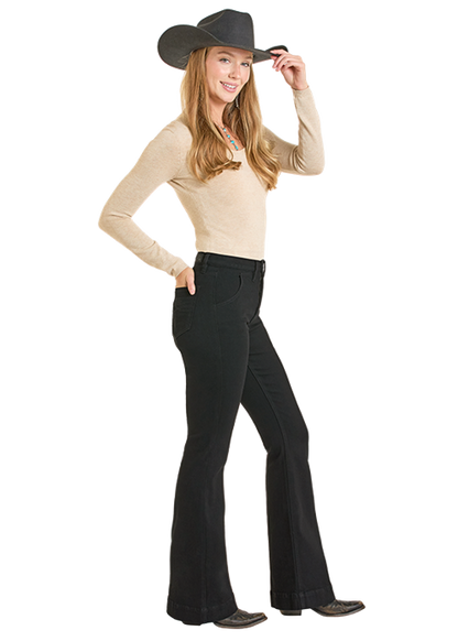 Rock & Roll Black Bootstitch High Rise Trouser
