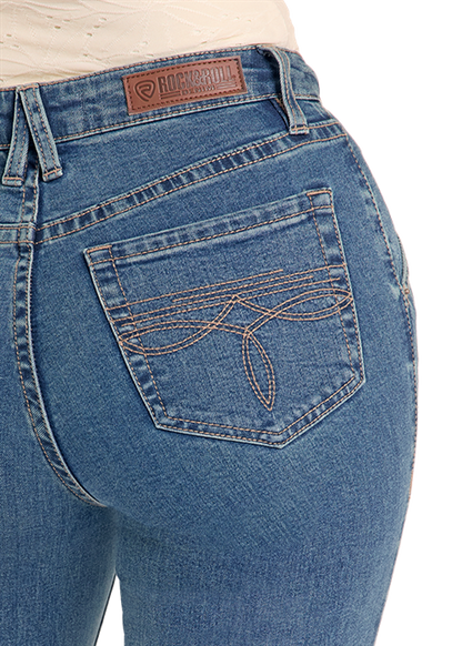 Rock & Roll Front Panel High Rise Trouser Medium Wash