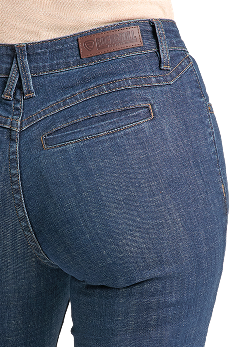 Rock & Roll Welt Pocket High Rise Trouser Dark Wash