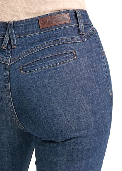 Rock & Roll Welt Pocket High Rise Trouser Dark Wash