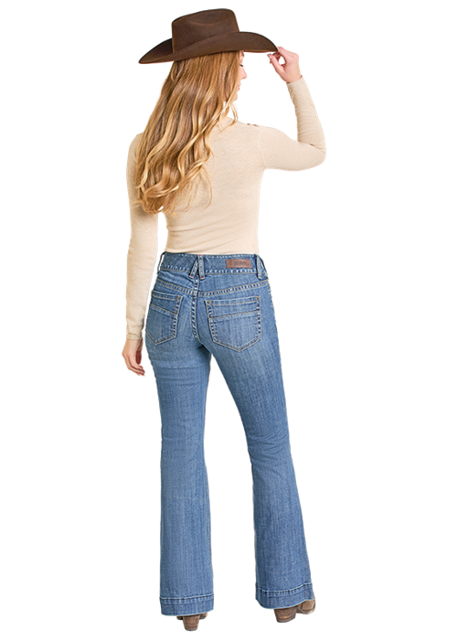 Rock & Roll Double Button Trouser Medium Wash