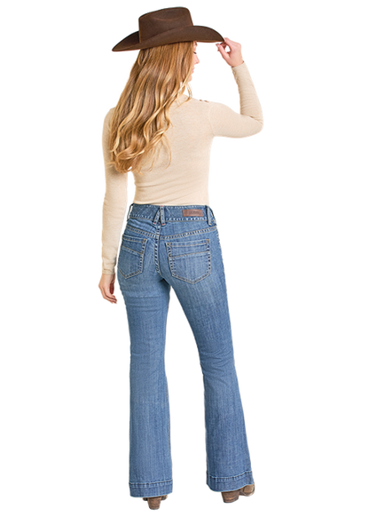 Rock & Roll Double Button Trouser Medium Wash