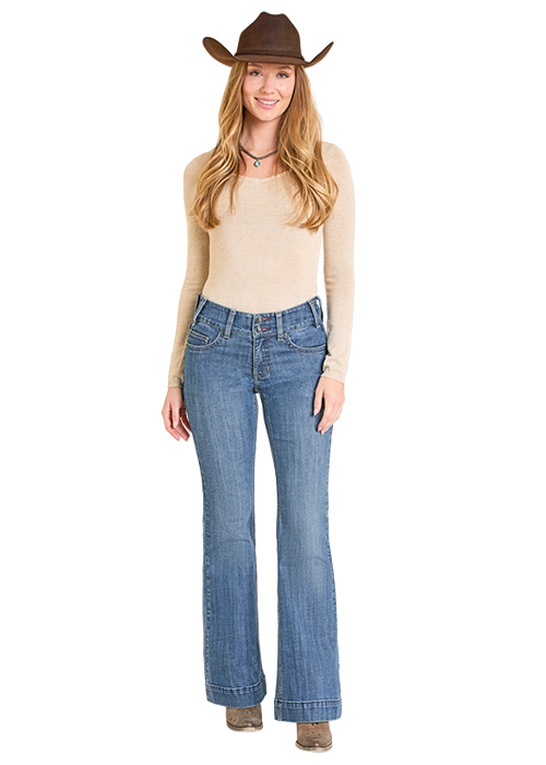 Rock & Roll Double Button Trouser Medium Wash