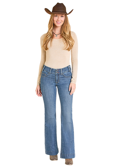 Rock & Roll Double Button Trouser Medium Wash