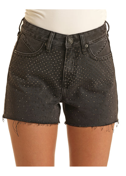Rock & Roll Black Studded Shorts