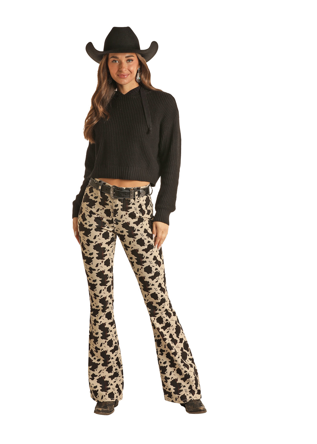 Rock & Roll Cowhide Print Flare