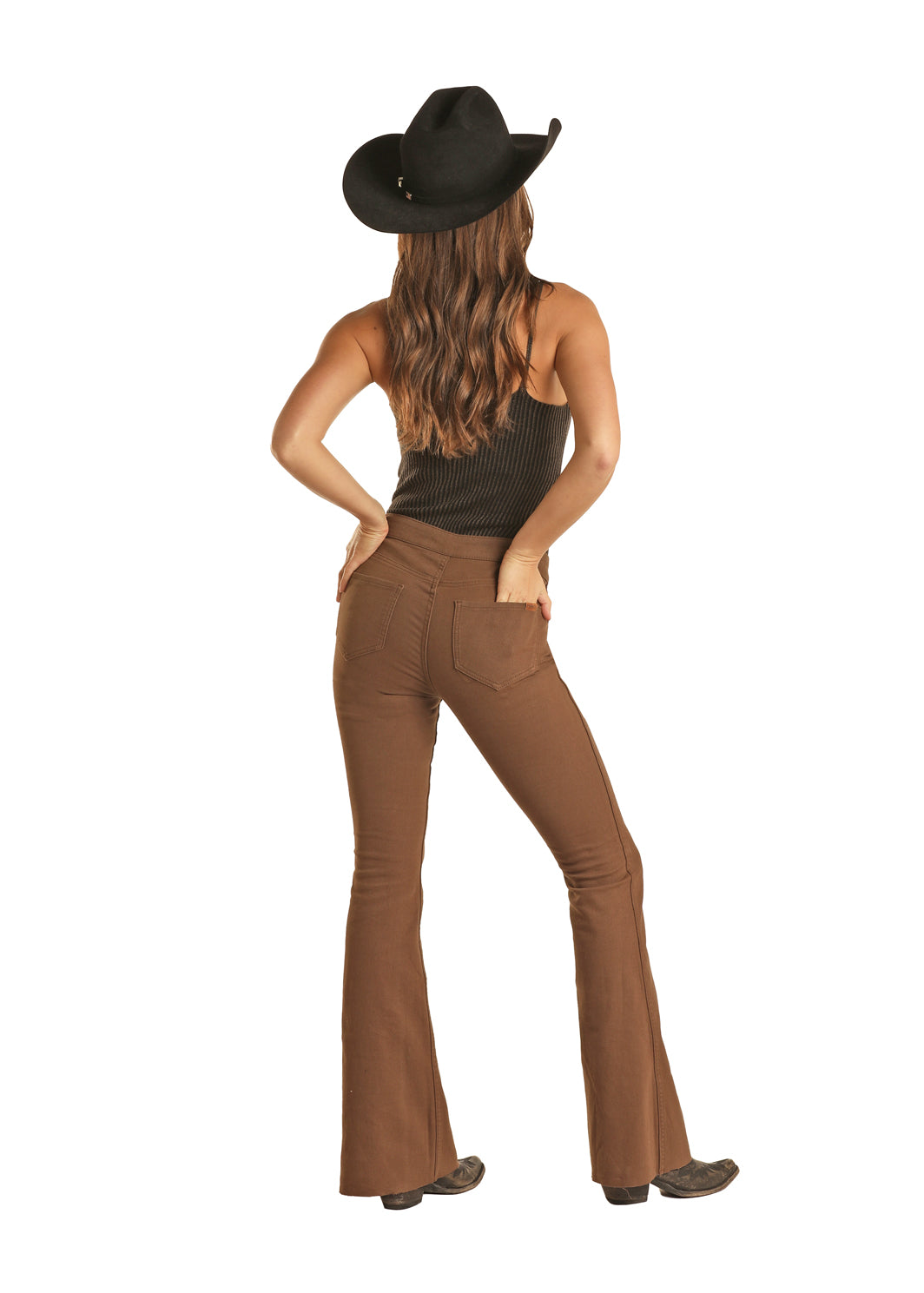 Rock & Roll Reversible Flare Tooled Brown