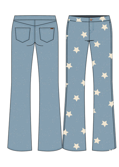 Rock & Roll Reversible Sky Blue/Stars Pants