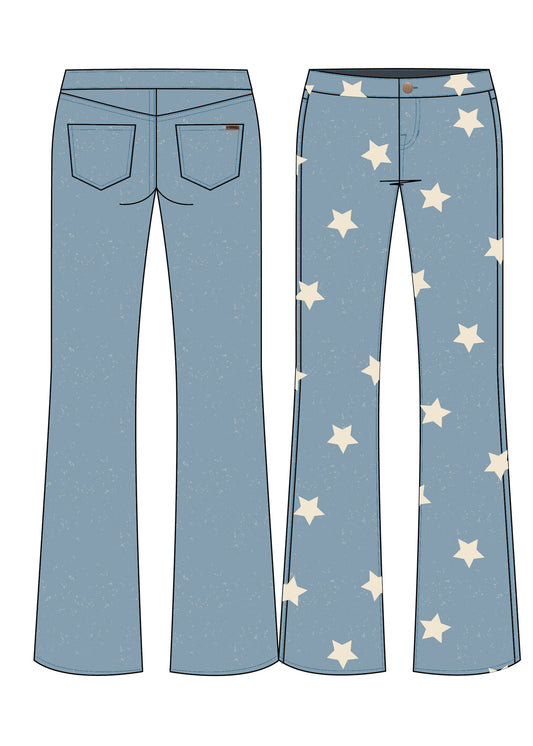 Rock & Roll Reversible Sky Blue/Stars Pants