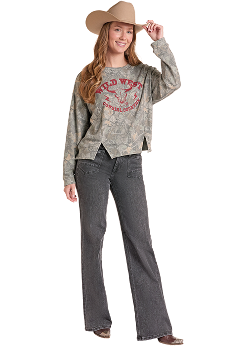 Rock & Roll Wild West Sweatshirt Camo
