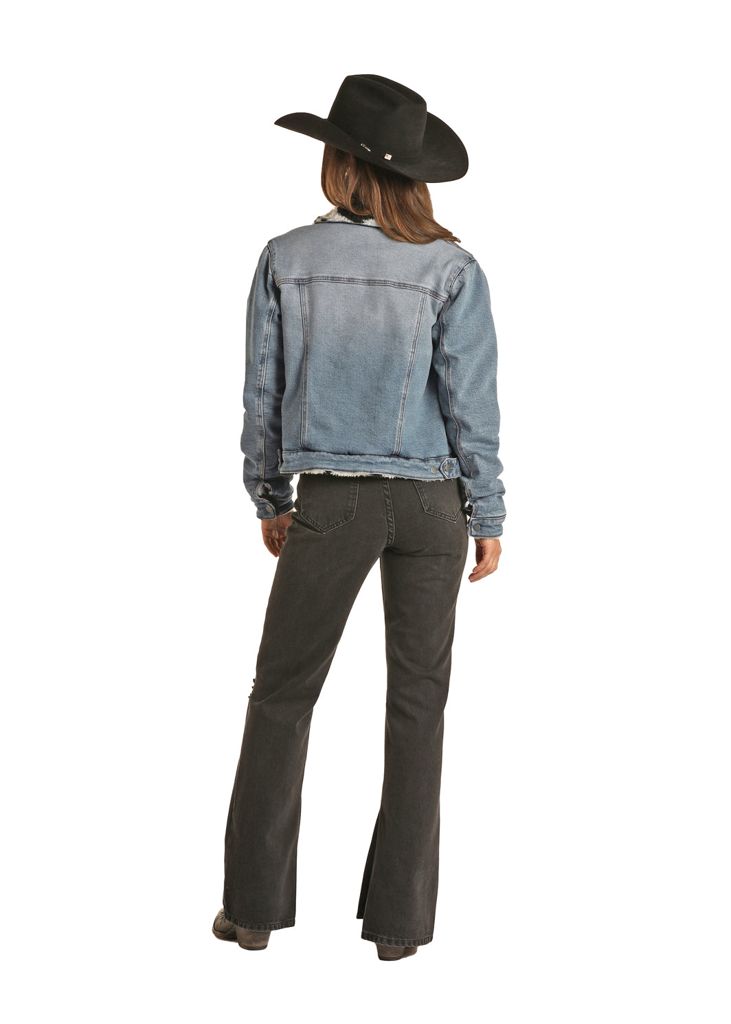 Rock & Roll Denim/Cow Sherpa Reversible Jacket
