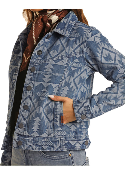 Rock & Roll Aztec Denim Jacket