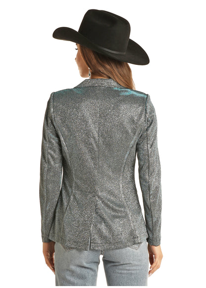Rock & Roll Iridescent Blazer Teal